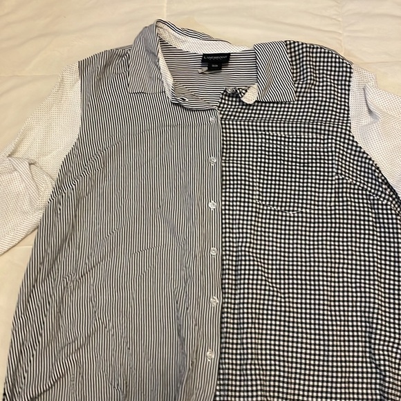 Unique mixed-print plus-size business casual blouse 👚 - Picture 2 of 6